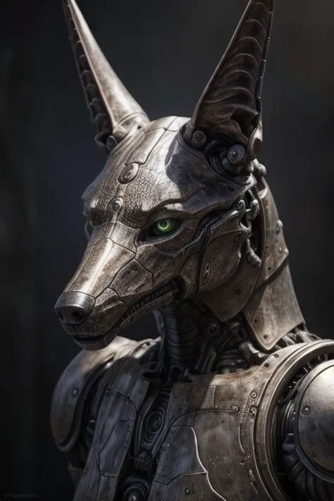 {{real e621}}, {{{photorealistic}}}, masterpiece, robotic jackal,