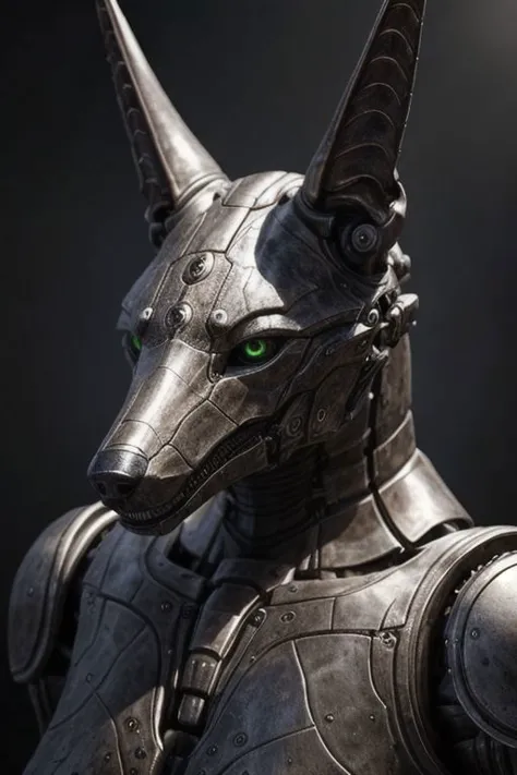 {{real e621}}, {{{photorealistic}}}, masterpiece, robotic jackal,