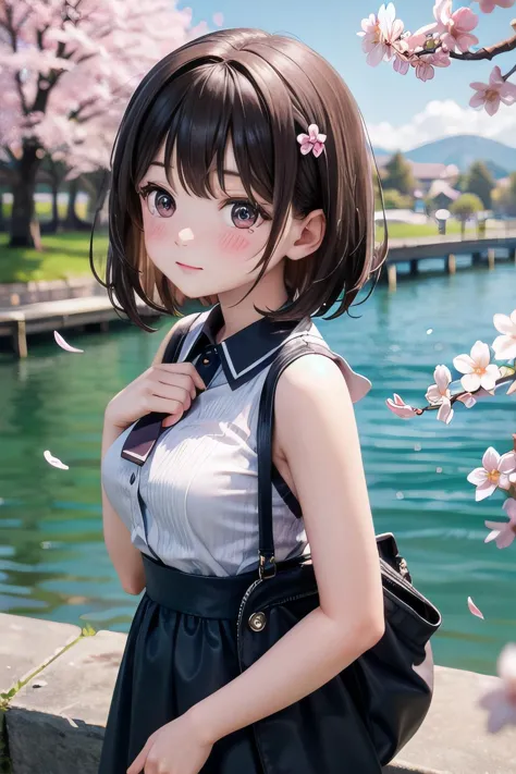<lyco:EnvyBetterHands:1.0>, <lora:add_detail:0.3>, (masterpiece), best quality, detailed background, cherry blossom, lake, 1girl...
