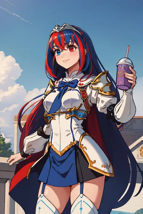 a close up of a woman in a uniform holding a drink