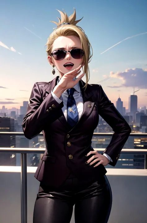 anime girl in a suit and tie smoking a cigarette