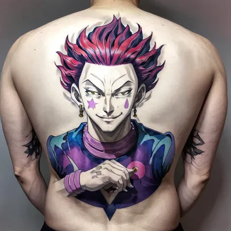 a man with a tattoo on his back with a dragon on it