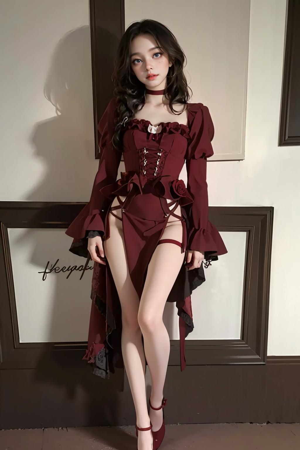 Ginny Weasley), (Sexy Witch Dress), (visage parfait), (corps parfait -  SeaArt AI