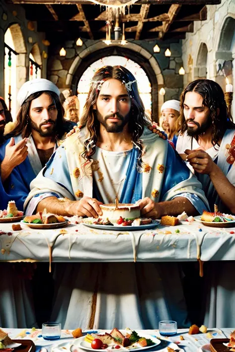 ais-ckemss jesus at the last supper <lora:ais-ckemss:1>