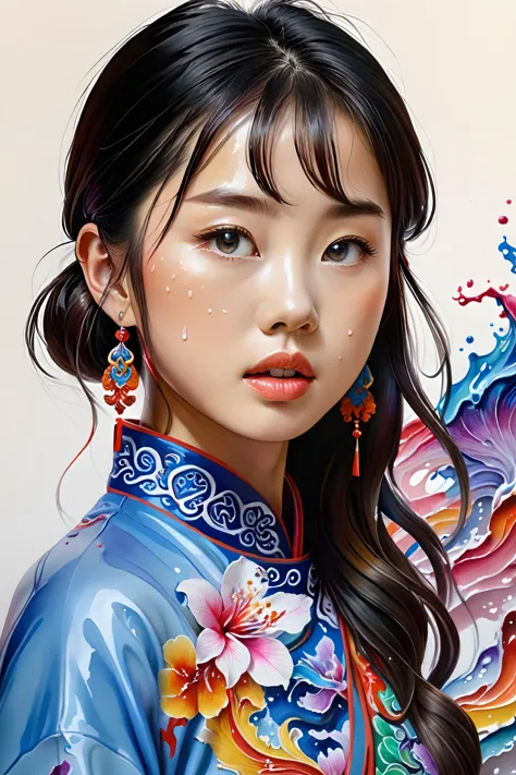 Colorful, multiple colors, intricate detail, splash screen, photorealistic, intricately detailed fluid gouache painting, calligraphy, acrylic, watercolor art,
masterpiece, best quality, 1girl,  <lora:kwFemaleBeta42_SDXL_v1:1>, 
asian,waifu