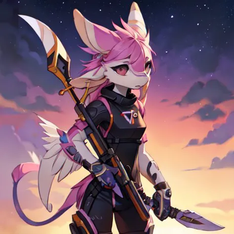 a cartoon cat with a sword and a sword in her hand