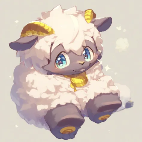 furry, anthro, cute, kemono, male focus, solo, sheep, score_9, score_8_up, male, full body, digital art, highly detailed,