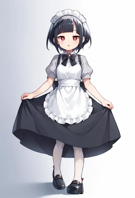 anime girl in maid outfit standing with hands on hips