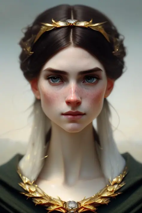high detail RAW color Photo of pale beautiful 30yo woman with angular face, pointed chin, feminine, large eyes, cape, realistic, symmetrical, highly detailed, harsh lighting, cinematic lighting, art by artgerm and greg rutkowski and alphonse mucha, ((torna...