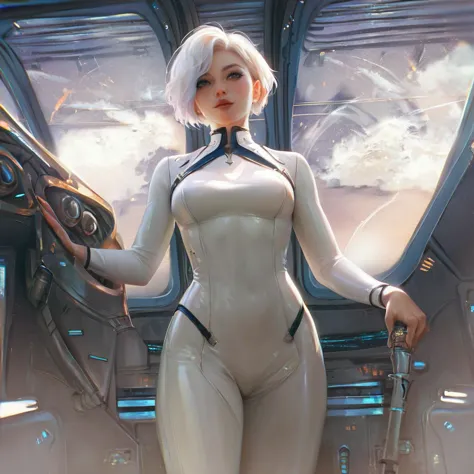 score_9,score_8_up,score_7_up,
rim light,available light,Cinematic Lighting,
highly detailed,high budget,masterpiece,best quality,perfect anatomy,very aesthetic,1girl,solo,white hair,short hair,white bodysuit,cowboy_shot,spacecraft interior,
<lora:SDXL monday-000001:0.9>,