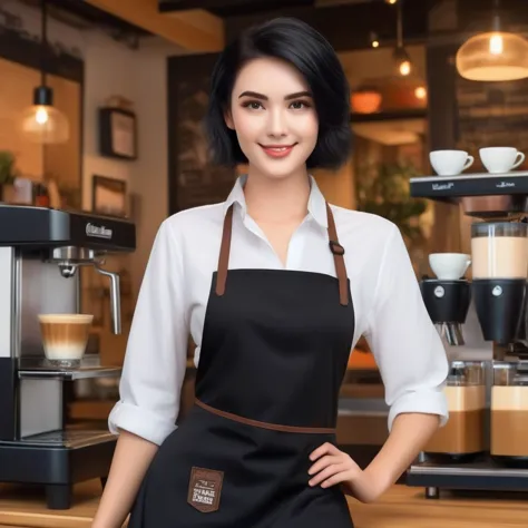 (masterpiece:1.2),1girl,pale_skin,realistic skin,large breasts,facing viewer,looking at viewer,A skilled barista wearing a stylish apron over a casual tee,crafting the perfect latte art in a cozy coffee shop,medium breast,vibrant colors,black hair,smile,masterpiece,best quality,
<lora:SDXL harry_potter_v1 CF txt:1>,, masterpiece, best quality,