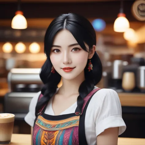 a close up of a woman with a cup of coffee