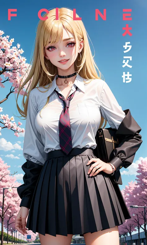 anime girl in a school uniform posing for a picture