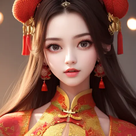 best quality, masterpiece, highres, 1girl,china dress,Beautiful face