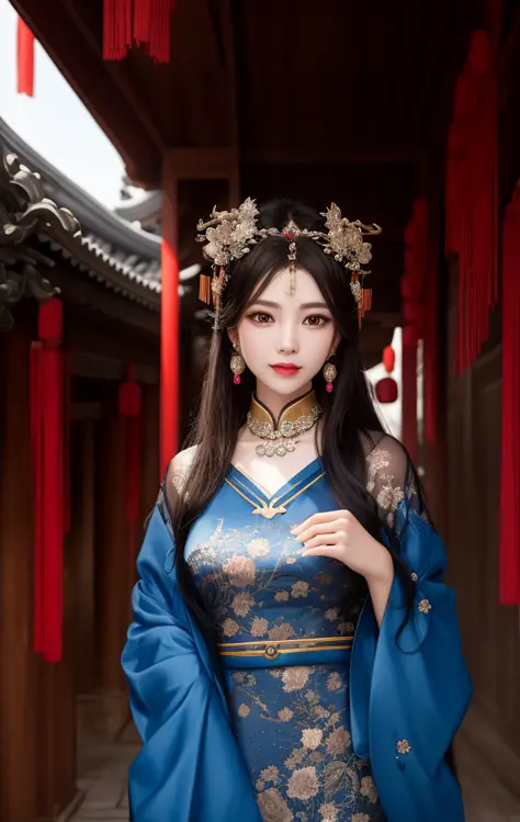 best quality, masterpiece, highres, 1girl,china dress,Beautiful face,
hair ornament, solo,looking at viewer,smile,closed mouth,lips,
china dress,dress,hair ornament, necklace, jewelry, long hair, earrings, chinese clothes,
architecture,east asian architecture,building,outdoors,rooftop,city,cityscape,
dark studio, rim lighting, two tone lighting, dimly lit, low key
 <lora:GuoFeng3.2_Lora_light:1.5>