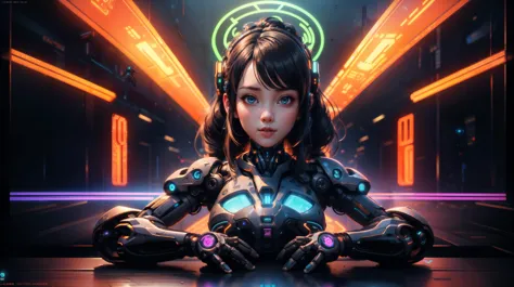 masterpiece, best quality, extremely detailed 8K, high resolution, ultra quality, pixar style, cyborg girl cyberpunk, full body,...