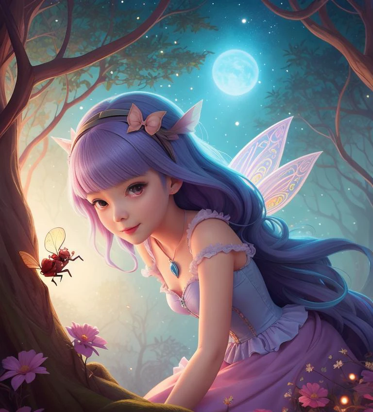 witch, super cute spider with big bright eyes, digital painting, dreamlike, intricate details, sharp focus, trending on artstation, art by lois van baarle and loish and ross tran and rossdraws and sam yang and samis arts and artgerm, fairy tales, pixar, disney, dreamworks style, surrounded by magical fairies in a dreamlike forest, rendered in intricate detail in a digital painting with sharp focus, inspired by fairy tales and animated movies from pixar, Disney, and dreamworks, and created by the talented artists lois van baarle, Loish, Ross Tran, Rossdraws, sam yang, samis arts, and artgerm, Trending on Artstation, this artwork is sure to capture hearts with its delightful charm, (Chibi:1,3)