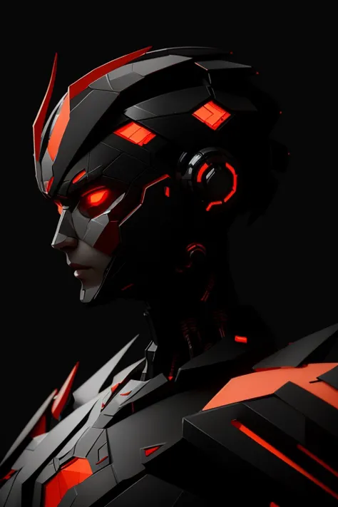 artistic portrait in photography cyborg Benedick Bana style, multi-section honeycomb-like armor