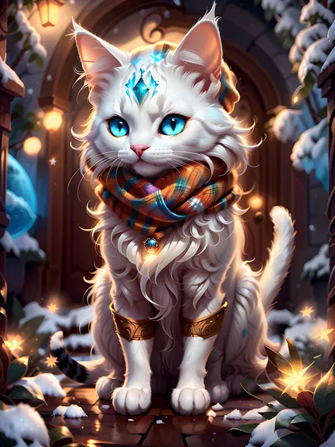 cat++, snow, (warm scarf)+, snowflakes, (bobble hat)+, Christmas tree, outdoors+, Golden hour, dynamic colors, beautiful, 32k, uhd, 16k+, best quality, masterpiece, very beautiful, perfectionism, max detail, soft shadows, vibrant, insanely detailed, expressive, perfect, intricate details, sharp focus, ultra detailed, cinematic, movie still, celestial, crystalline, volumetric lighting, caustics, octane render, absurdres, natural wonder, expressive, nice looking, dramatic, blender, atmospheric, HDR, amazing detail <lora:warmcats-1.2:0.9> <lora:nlc_orange:0.5><lora:rMadArt3_NoiseOffset:0.5><lora:hotarublur_v100:0.35><lora:depth_of_field_slider_v1:-0.5> <lora:frowning1.1_:0.35>