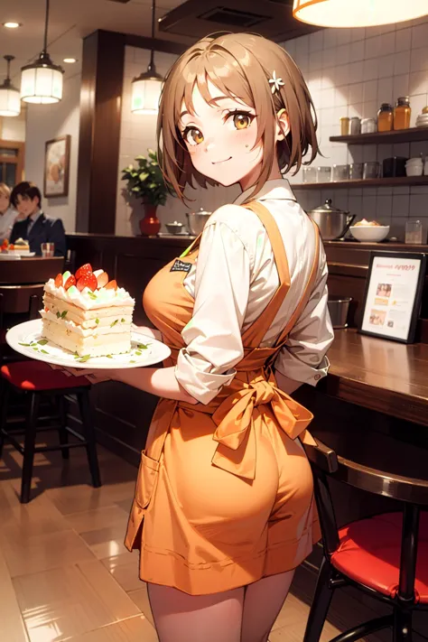 masterpiece, best quality, very aesthetic, absurdres,sensitive,anime,manga,flat color,smooth,
cowboy shot,AMSC, waitress,<lora:A...