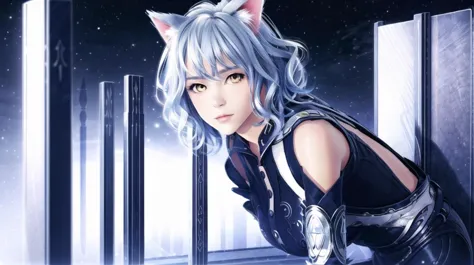 bdogirl, neferpitou, cat ears, 1girl, yellow eyes,
(full body:1,5), (realistic:1.3), (extremely detailed cg unity 8k wallpaper, ...