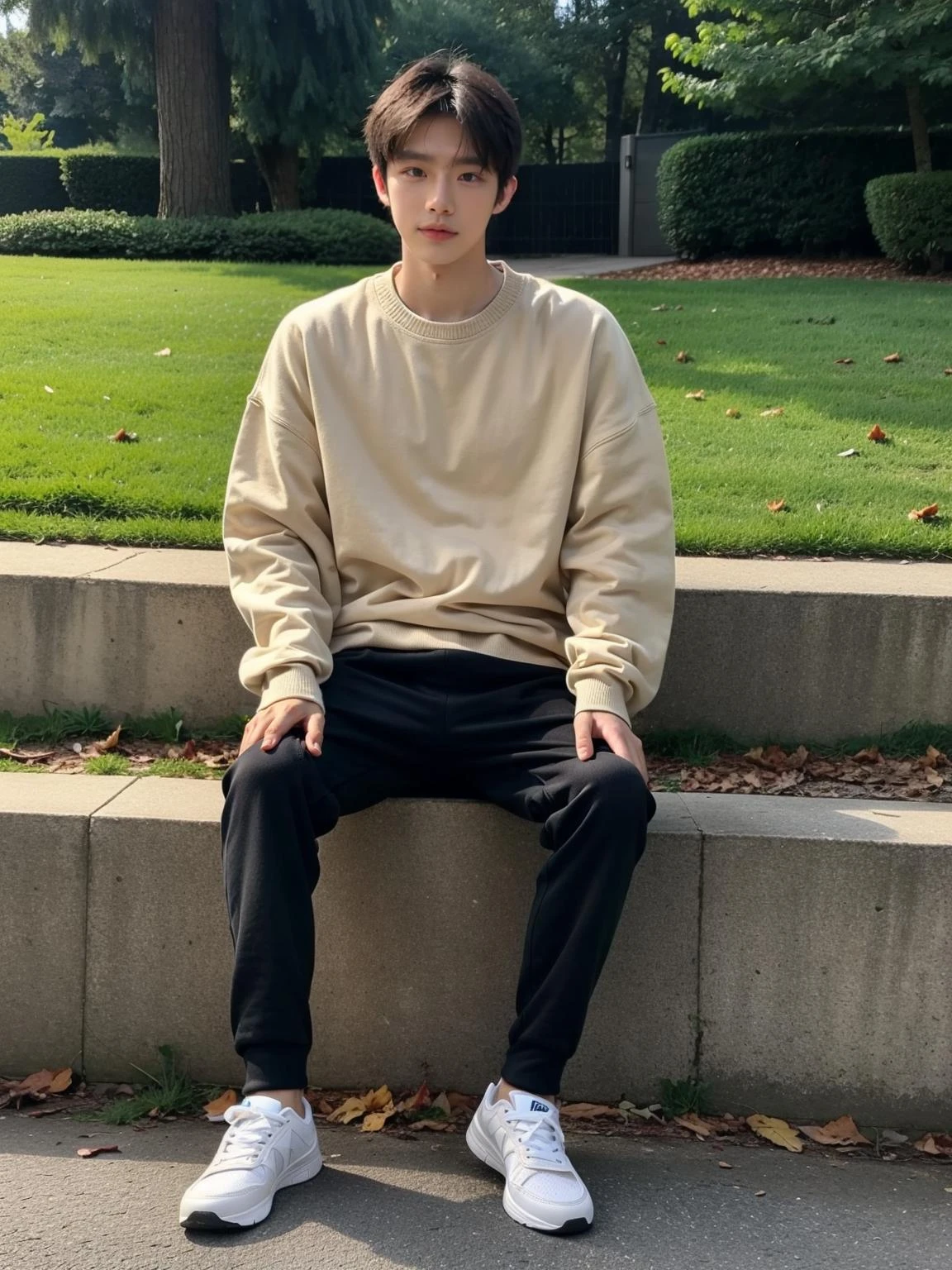 handsome boy,20yo,sneaker,sweater,