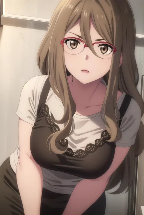 mizukinakahara, <lyco:mizukinakaharas1-lyco-nochekaiser:1>, 
mizuki nakahara, long hair, brown hair, (brown eyes:1.5), glasses, ...