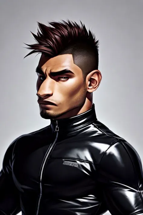 a man with a mohawk and a leather jacket