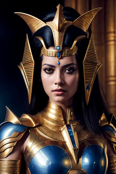 1girl,mature,  queen, royal makeups,  futuristic Egypt, osiris armor 
  solo, dark space, dim light 
 muted color, realistic 
ph...