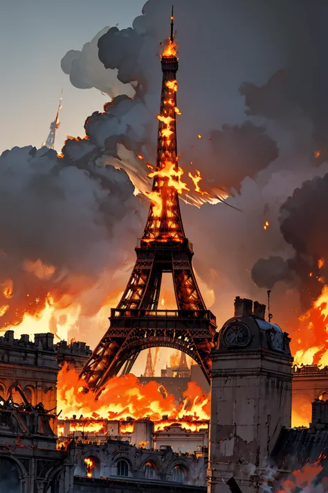 ((masterpiece)), (best quality), official art, extremely detailed CG, unity 8k wallpaper, ultra detailed, 
eiffel_tower, eiffel ...
