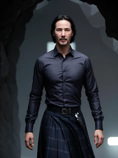 keanuh in a kilt and a black shirt