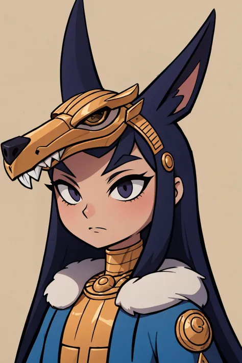 a cartoon image of a woman with a dragon head and a helmet on