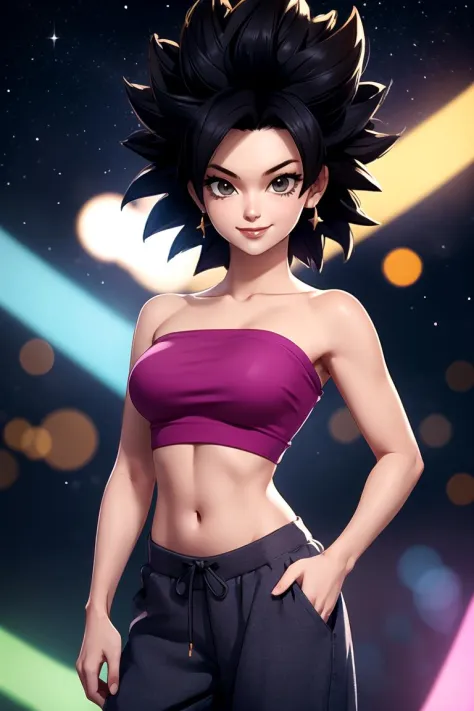 centered, award winning upper body portrait, cowboy shot, (looking at viewer:1.2), | solo, standing, smile, smug, Caulifla_DB,  ...