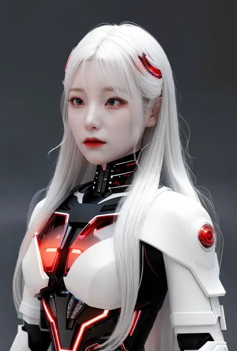 straight face looking at camera,.complex 3d render ultra detailed of a beautiful porcelain profile woman android face, cyborg, r...