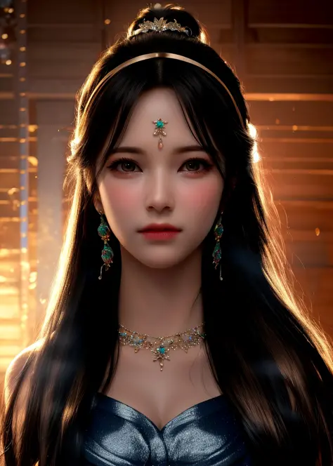 best quality, masterpiece, highres, 1girl,china dress,hair ornament,necklace, jewelry,Beautiful face,upon_body, tyndall effect,photorealistic, dark studio, rim lighting, two tone lighting,(high detailed skin:1.2), 8k uhd, dslr, soft lighting, high quality, volumetric lighting, candid, Photograph, high resolution, 4k, 8k, Bokeh
 <lora:fromis9Jiheon_fromis9JiheonV2:1>