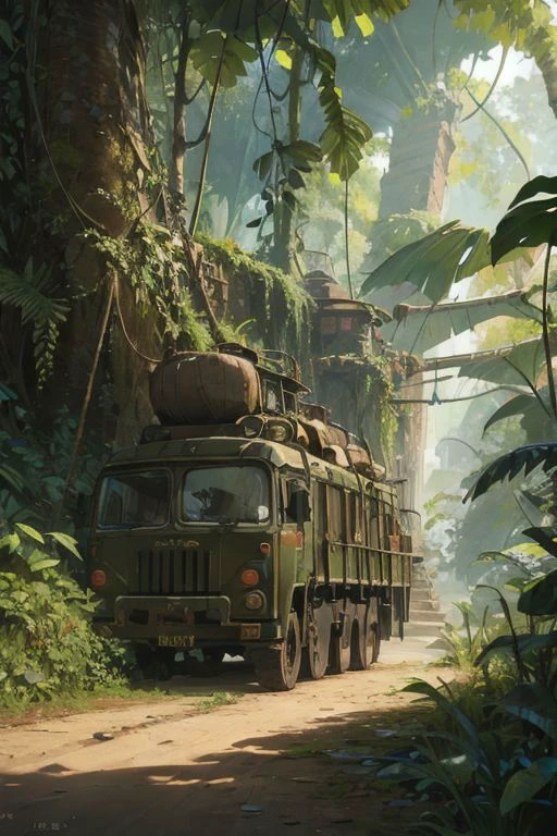 jungle, secret, advanced, colorful, creative art, concept art, cinematic, studio, composition, (best quality:1.3), (masterpiece:1.3)