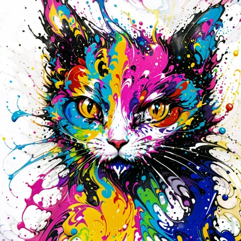 cat, paint splashes, splatter, outrun, vaporware, cell shaded <lora:EnvySwirlPaintingXL01:0.8> <lora:xl_more_art-full_v1:1> <lora:add-detail-xl:1> misc, (masterpiece:1.2), best quality, (hyperdetailed, highest detailed:1.2), high resolution textures, <lora:EnvyBetterHiresFixXL01:1>