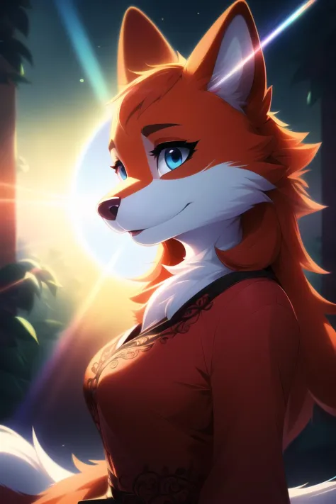 (best quality, highest quality, digital art, intricate, highres, 8k, anthropomorphic, furry, uploaded_on_e621:1.4), <lora:GoodHands-beta2:1>,
beautiful mature female anthro, furry, fuzzy, red dress, furry body, red fur, white fur, detailed body fur, detail...