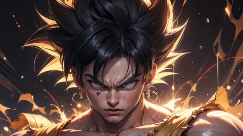 1boy, (male focus:1.1), (detailed muscular fit perfect body:1.2), (detailed beautiful angry songoku face), (detailed perfect hands), (detailed energy white piercing eyes:1.3), (detailed highlight golden spiked hair), SAIYA, super Saiyan, Aura explosion of yellow energy crackling with electricity , detailed devastation background, subsurface scattering, heavy shadow, (high quality:1.4), (intricate, high detail:1.2), professional photography, HDR, High Dynamic Range, realistic, ultra realistic, photorealistic, high resolution, rule of thirds, film photography, DSLR, (fcDetailPortrait:0.75), (looking at viewer:1.4) 