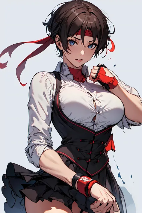 anime girl with a red tie and a white shirt