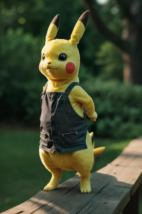 Photography, full body BREAK of real life pikachu BREAK highly detailed, smooth, sharp focus, cinematic lighting