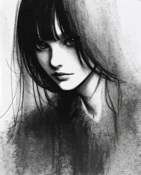 sle, (sketch:1.3), (charcoal), black and white, greyscale, detailed, (white), (high contrast:1.3)
break
1girl, face, realistic i...