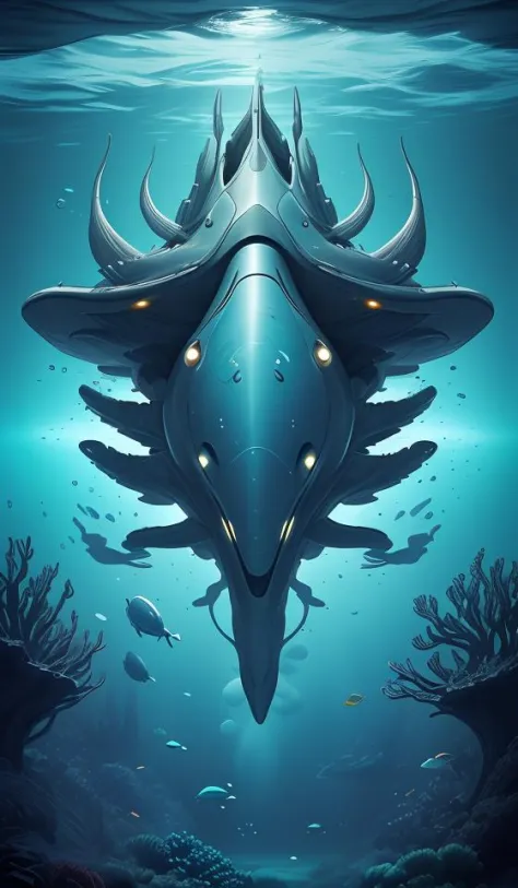 underwater,universal,abstract,spaceships,sea creature,