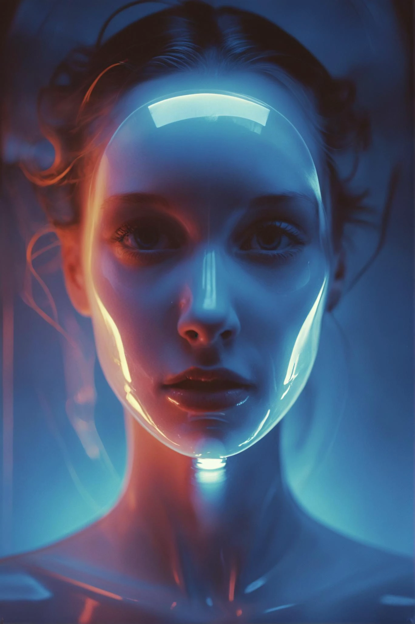 estilo de David Fincher,foco suave,fotografia de raios-x,luz ultravioleta,(composição central, composição da simetria:0.5), Estilo de fotografia de belas artes NurLens