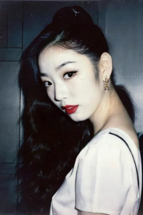 Polaroid SX-70,blurry,A beautiful 18 year old Korean idol, 
pornpolaroidphoto style,reddit,Blurred photo and bad photography and...