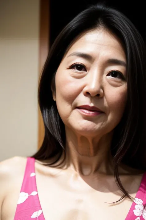 BEST AESTHETIC and BEST QUALITY and RAW Closeup photo of a beautiful Japanese mature woman
