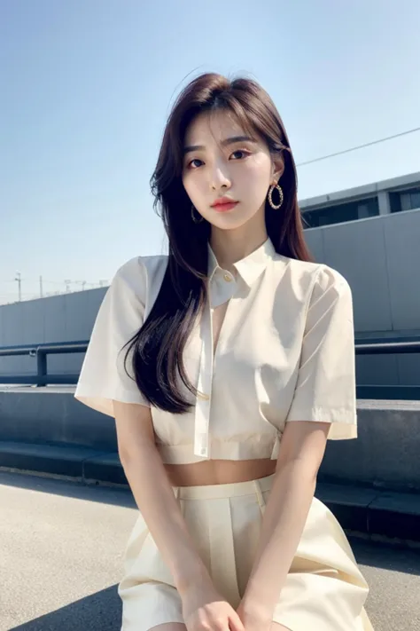 best quality and best aesthetic Photo of a Beautiful Korean kpop idol Woman, simple nostalgic, nice spring afternoon lighting, p...