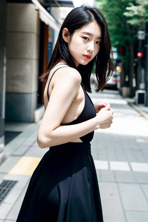 best quality and best aesthetic Photo of a Beautiful Korean kpop idol Woman, simple nostalgic, nice spring afternoon lighting, p...