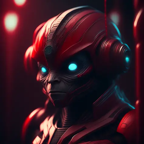 cinematic shot of  realistic close portrait of creepy scary red alien , seamless, epic, cinematic, intricate detail, award winning, great lighting, shading, high quality, detailed <lora:pdalns:1> <lora:richVIP_SD2.1:1>