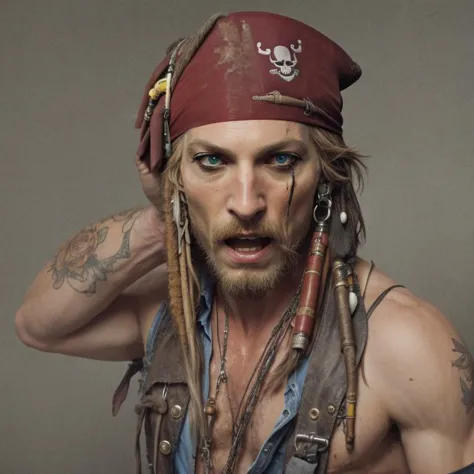 realistic, pirate, asymmetric, filthy, dirty